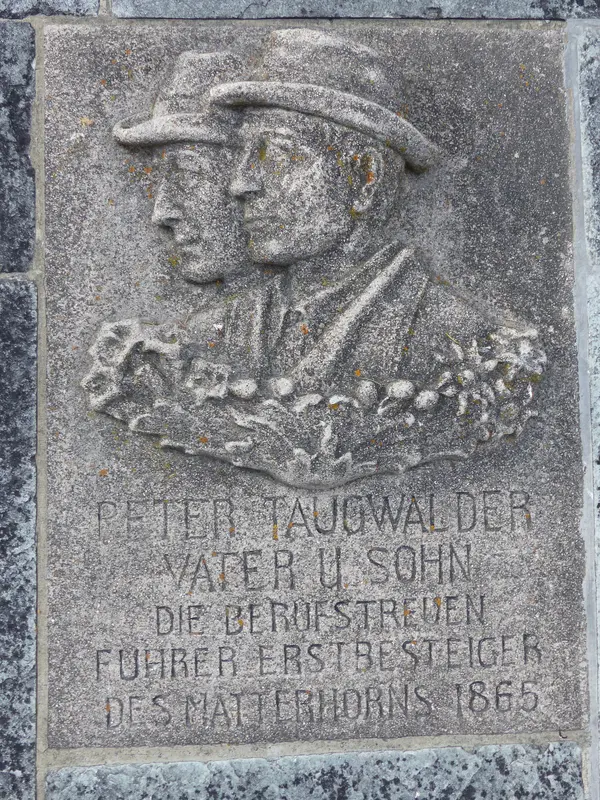 A headstone in the Mountaineers' Cemetery (Bergsteigerfriedhof) in Zermatt